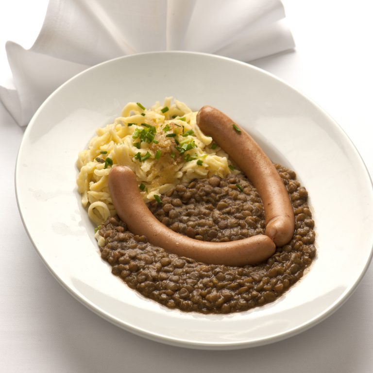 Linsen mit Spätzle