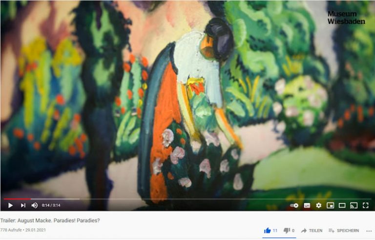 Standbild des YouTube Beitrags vom Museum Wiesbaden zur Macke-Ausstellung